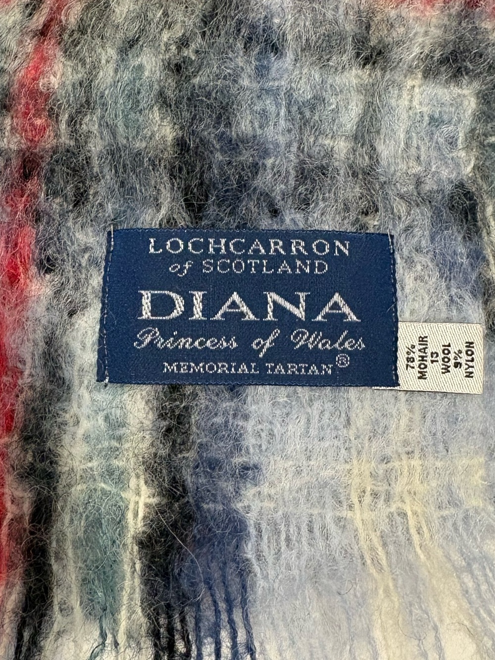 Lochcarron of Scotland Diana Princess of Wales Mohair Blend Tartan Plaid Scarf